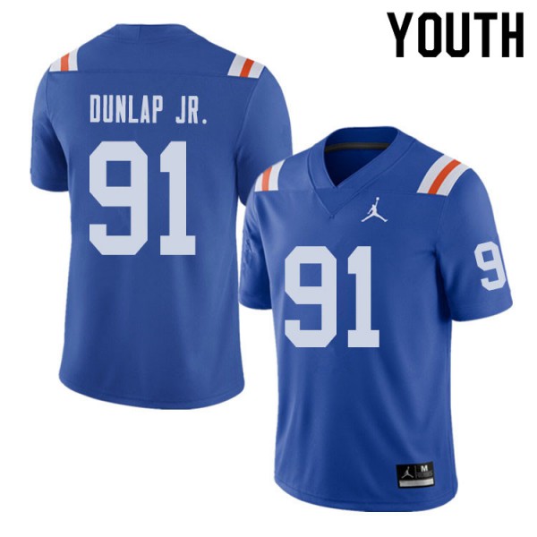 Jordan Brand Youth #91 Marlon Dunlap Jr. Florida Gators Throwback Alternate College Football Jerseys